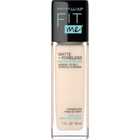 Maybelline New York Fit Me Matte + Poreless Foundation Makeup  Porcelain  1 Fl Oz
