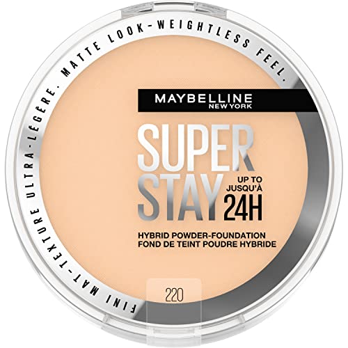 Maybelline Super Stay Matte 24HR Hybrid Pressed Powder Foundation - 220 - 0.21oz: Noncomedogenic, Buildable Coverage