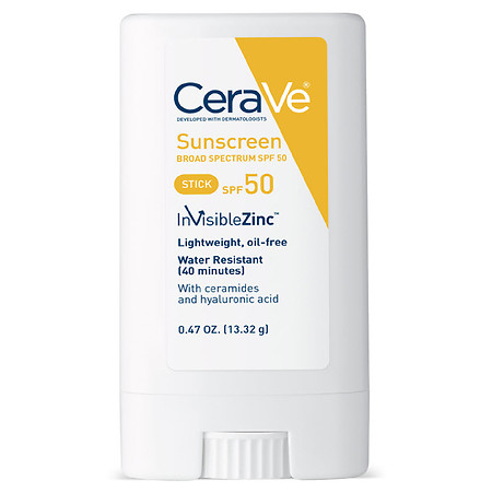 CeraVe 100% Mineral Sunscreen Stick for Face and Body - SPF 50 - 0.47oz