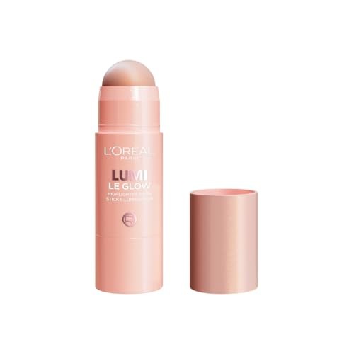 L'Oreal Paris Lumi Le Glass Highlighter Stick - Glowy Sparkling Rose - 0.25oz: Brightening, Strobing, High Shine