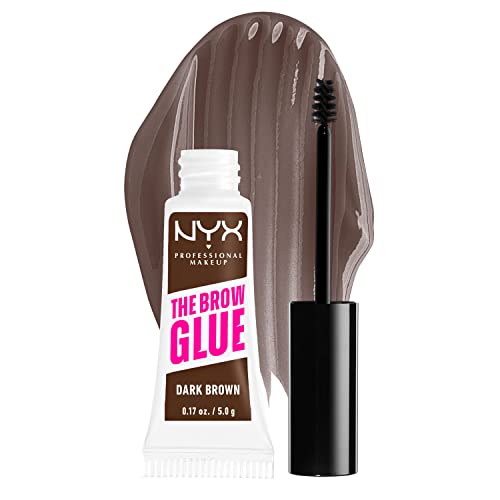 NYX Professional Makeup Brow Glue Eyebrow Gel - Dark Brown - 0.17oz