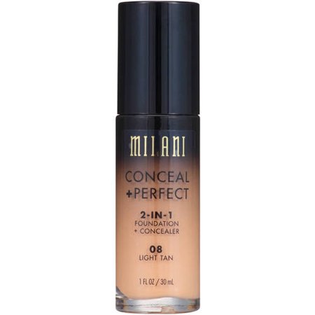 Milani Conceal + Perfect 2-in-1 Foundation + Concealer, Light Tan - 1 Oz 