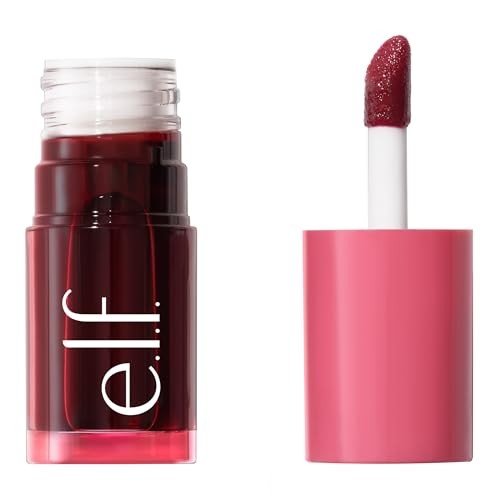 E.l.f. Sheer for It Blush Tint - Buildable Stain for Lips + Cheek - Left on Red - 0.22 Fl Oz: Paraben-Free Liquid