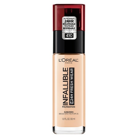 L'Oreal Paris Infallible 32HR Fresh Wear Foundation with SPF 25 - 410 Ivory - 1 Fl Oz