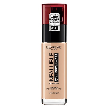 L'Oreal Paris Infallible 32HR Fresh Wear Foundation with SPF 25 - 450 Rose Beige - 1 Fl Oz