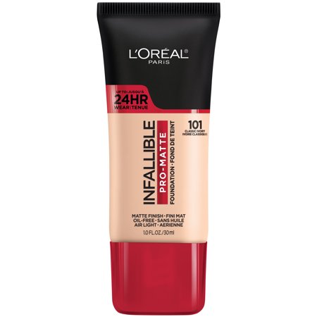 L Oreal Paris Infallible Pro-Matte Liquid Foundation Makeup  101 Classic Ivory  1 Fl Oz
