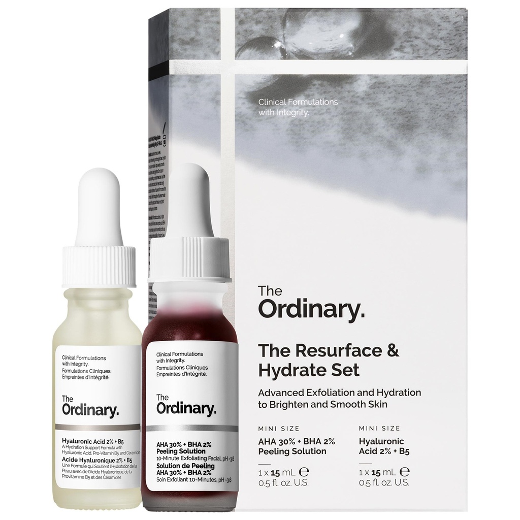 The Ordinary the Resurface & Hydrate Set with Hyaluronic Acid Serum + AHA