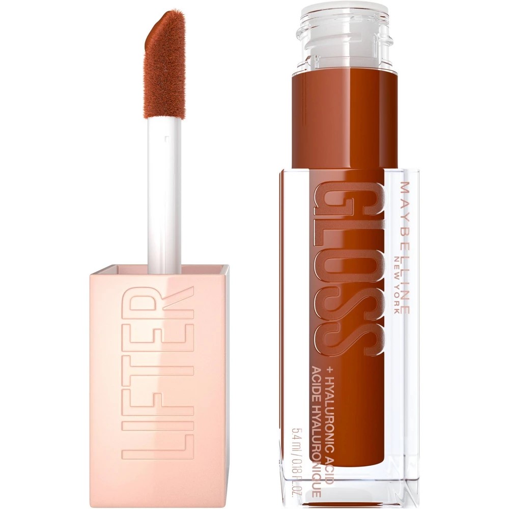 Maybelline Lifter Gloss Plumping Lip Gloss with Hyaluronic Acid - Caramel - 0.18 Fl Oz: Moisturizing, Smoothing, Shine Enhancing