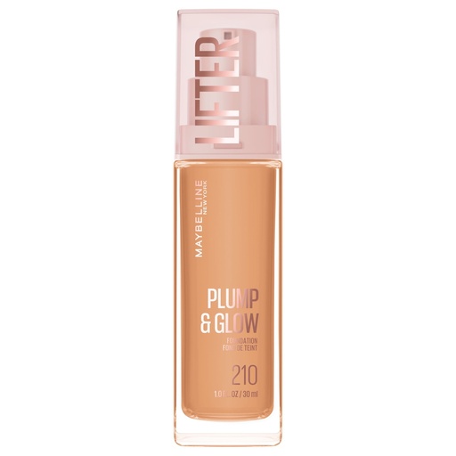Maybelline Lifter Plump & Glow Foundation with Hyaluronic Acid - 210 - 1 Fl Oz: Moisturizing, Buildable Coverage, Vegan, Liquid Form