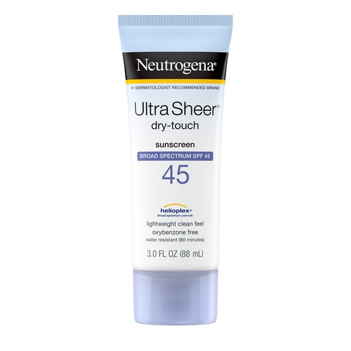 Neutrogena Ultra Sheer Sunscreen SPF 45 Body Sunscreen Lotion  Travel Size Sunscreen  3 Fl Oz