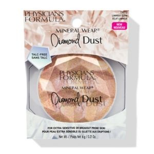 [044386411128] Physicians Formula Mineral Wear Diamond Glow Dust Powder: Hypoallergenic Vegan Face Highlighter, Pressed, 0.21oz