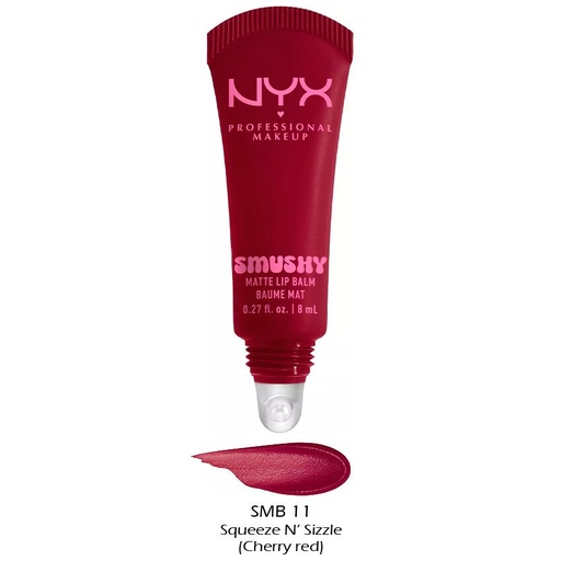 NYX Professional Makeup Smushy Soft Matte Tinted Lip Balm - Squeeze N' Sizzle - 0.27 Fl Oz: Brightening, Tube, Single