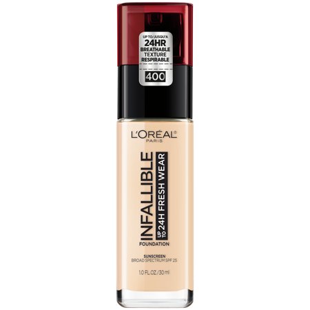 [071249382110] L'Oreal Paris Infallible 32HR Fresh Wear Foundation with SPF 25 - 400 Pearl - 1 Fl Oz