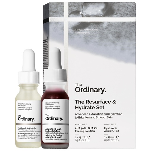 The Ordinary the Resurface & Hydrate Set with Hyaluronic Acid Serum + AHA